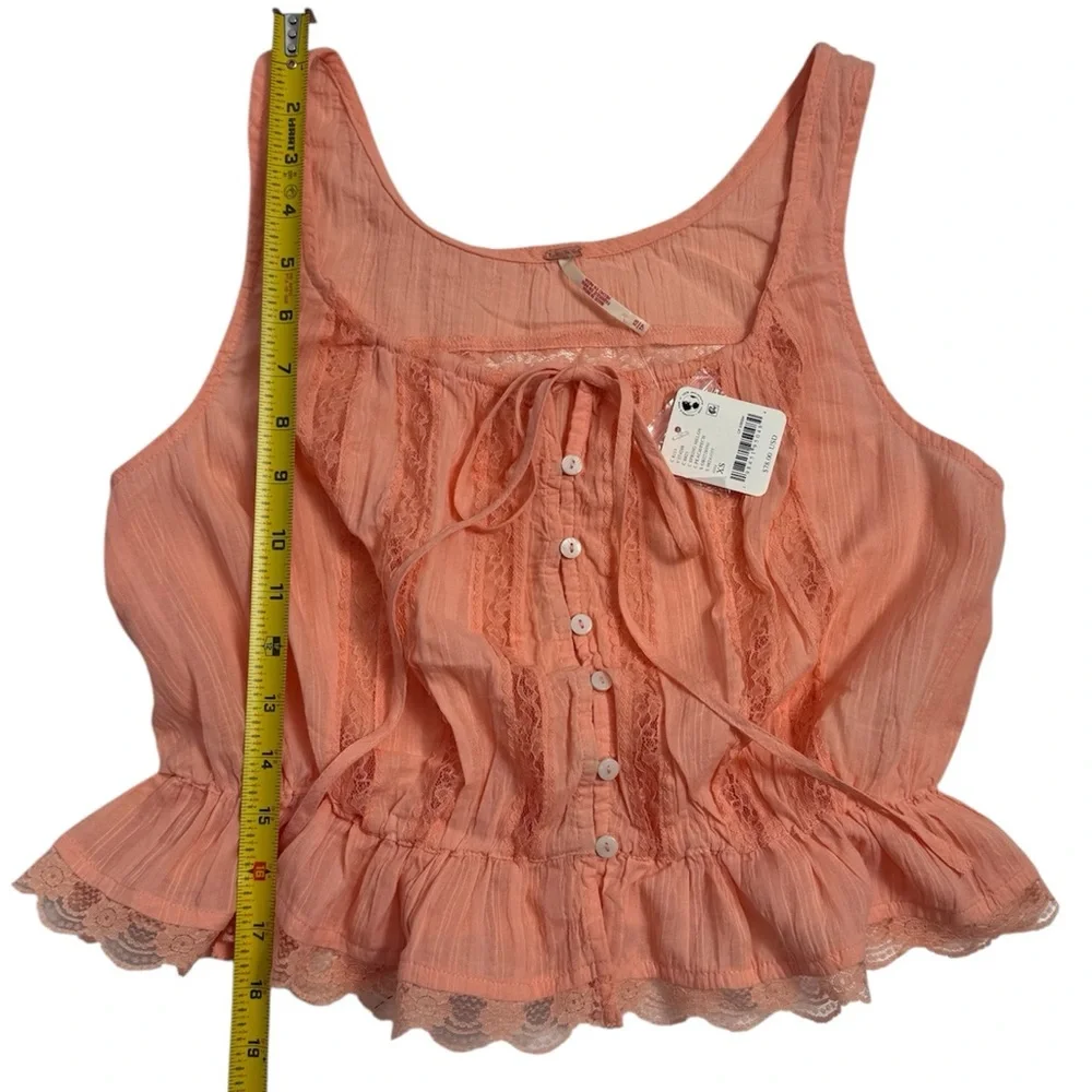 Free People Alana Lace Tank‎ Top, Size XSMALL